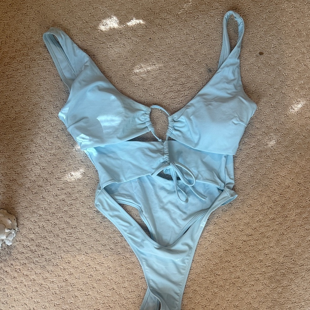 Light Blue One-Piece Swimsuit